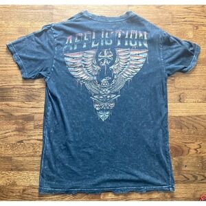 Vintage AFFLICTION Shirt Eagle Wings Mens Sz XL Y2K MMA Grunge Faded Tapout